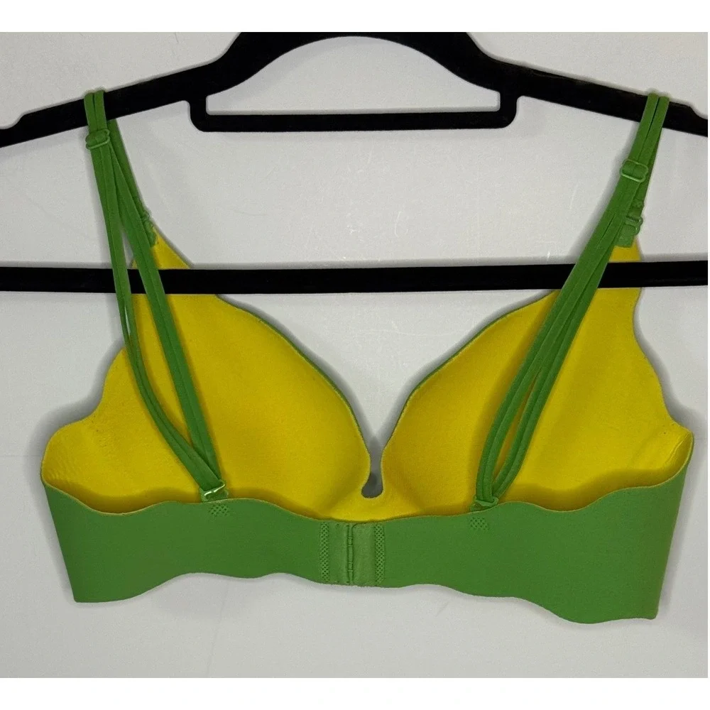 Victoria's Secret Very Sexy Secret Embrace Push Up Bra Green Yellow‎ Floral 34B